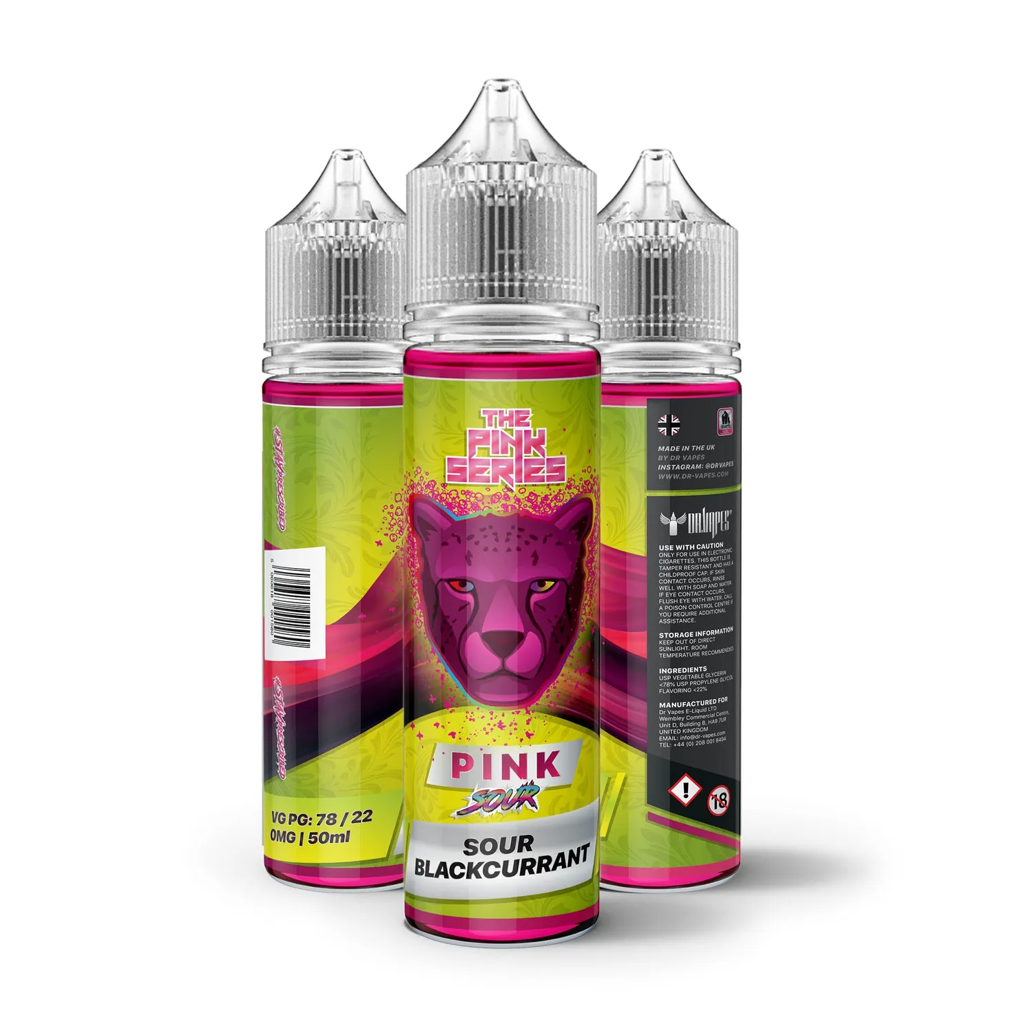 Dr. Vapes The Pink Series Pink Sour Shortfill e-liquid kyselý rybíz